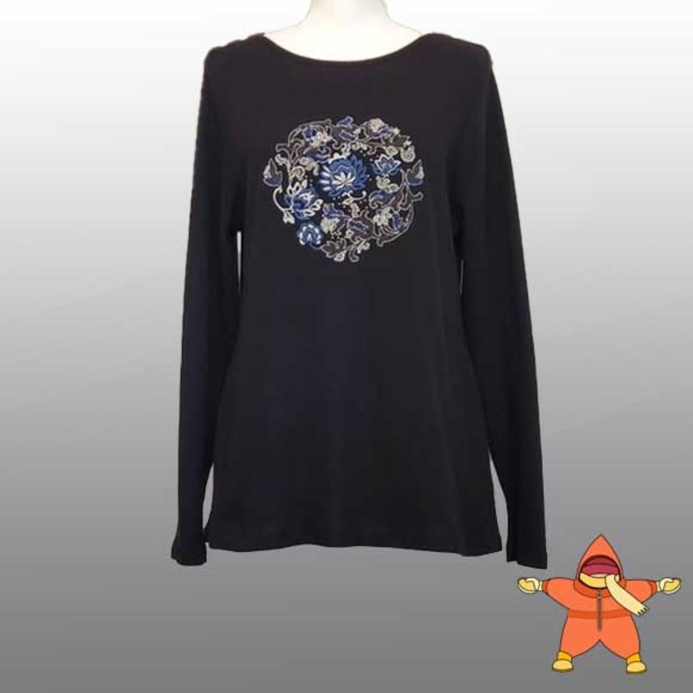 CHARTER CLUB RELAXED EMBELLISHED KNIT TOP XL